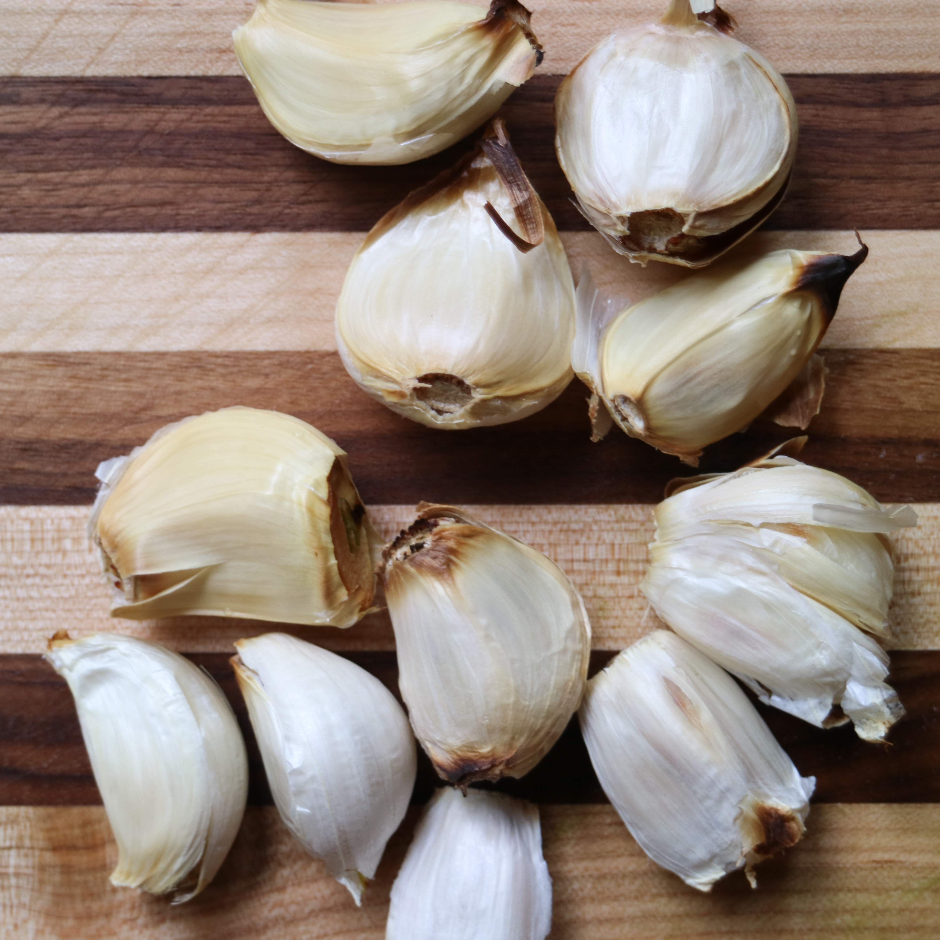 cloves of roasted garlic