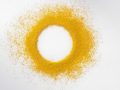 turmeric powder on the white background